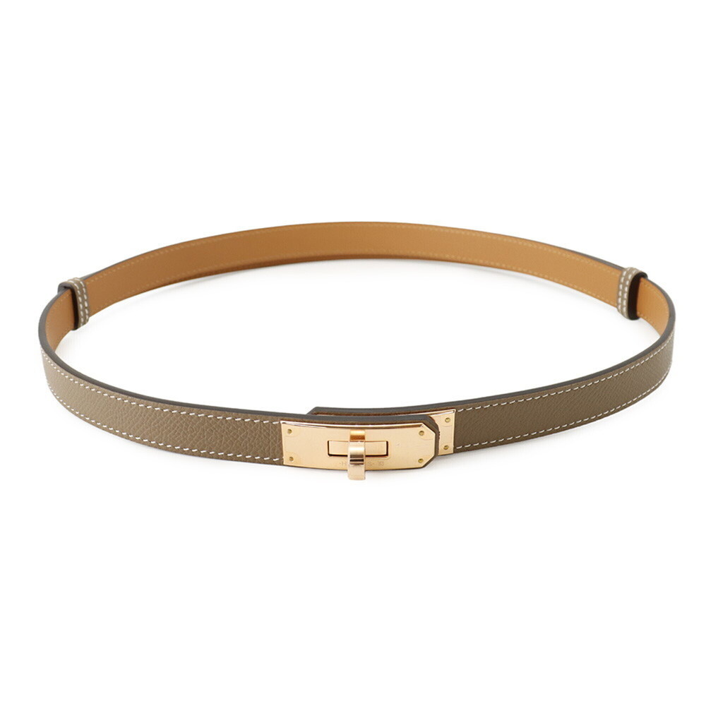 Hermes Kelly Belt, Etoupe Pink, Epsom Leather, K Stamp, HERMES Women's